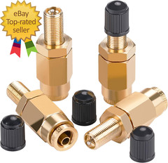 4 PCS 1/4″ Inflation Schrader Valve with Push to Connect for 1/4″ OD Air Line