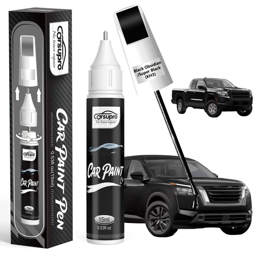 Black Obsidian/Super BlackKH3 for Nissan Touch Up Paint Pen, 2 in 1 Car Scrat…