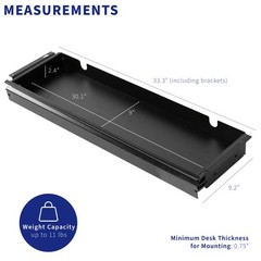 VIVO Black Extra Large 33 inch Under Desk Pull Out Storage Drawer for Desk