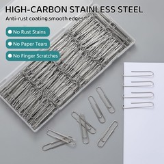 280 Pcs Large Paper Clips, 2 Inch Jumbo Paperclip, Stainless Steel Paper Clips L