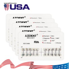 50X AZDENT Dental Orthodontic Brackets Braces Standard Roth.022 Hooks 345