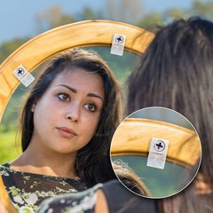 Blulu 20 Pack Mirror Holder Clips, Offset 21 mm / 0.83 inches, gray or silver