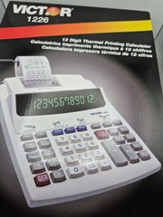 Victor 12-Digit Basic Calculator with Thermal Printer, White (Victor 1226)