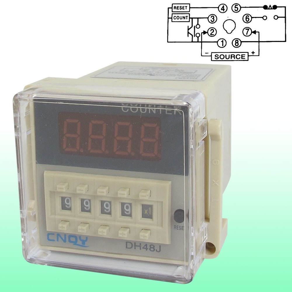 DH48J AC 110V 50/60Hz 1-999900 8 Pin Count Up Digital Counter Relay