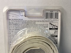 White Tub and Wall Peel and Stick Caulk Strip 1-5/8in x 11ft Seals Out Moisture