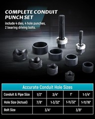 Versatile Manual Punch Kit – Heavy-Duty Metal Cutter with Multiple Hole Sizes