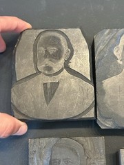 Antique Letterpress Portrait Printing Blocks Lot 5 Printer Cuts