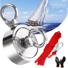 Fishing Magnet Kit Up To 2000lbs Pull Force Super Strong Neodymium +65ft Rope