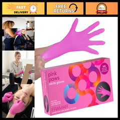 Pink Nitrile Gloves XS – Disposable, Latex-Free, Durable for Hair Dye, Salon, Cl