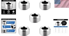 Corrosion-Resistant 304 Stainless Steel Hex Countersunk Pipe Plugs – 5 Pack