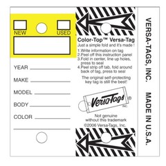 VERSA-TAGS Genuine Key Tags (Color Top – Yellow) Color – Yellow