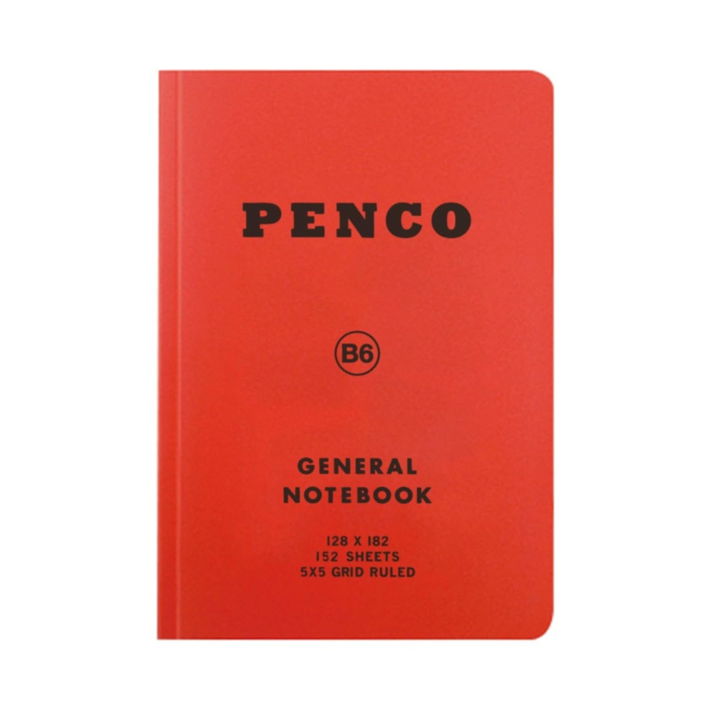 B6 Blank Notebook 300 Pages 5mm Grid Soft Plastic Cover 5×7 Inches Red