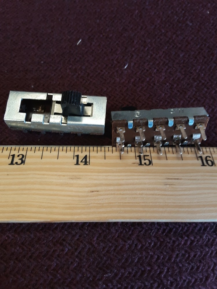 Four position, double contacts, slide switch. many wired configurations, NOS!