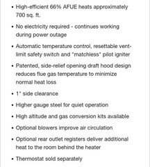 ✨️ Williams Monterey Top-Vent Wall Heater 35,000 BTUH, 66% AFUE, Natural Gas