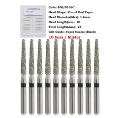 Dental Diamond Burs FG Friction Grip High Speed Football Round End Taper 856 368