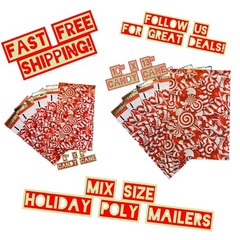 35 Poly Mailers Two Mix Size Christmas Variety Pack Shipping Envelopes