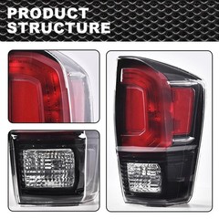 Pair Rear Tail Light Assembly Black Housing w/o Bulbs Toyota Tacoma 2016-2021
