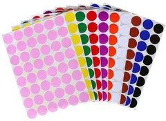 Dots Stickers Color Coding ~5/8 Inch 17mm Small Round Circular Labels