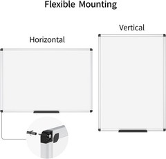 Magnetic Dry Erase Board 36 X 24 Inches Silver Aluminium Frame for Home Office
