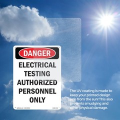 Portrait Electrical Testing Authorized Only OSHA Danger Sign, Decal 5 or 10 Pack
