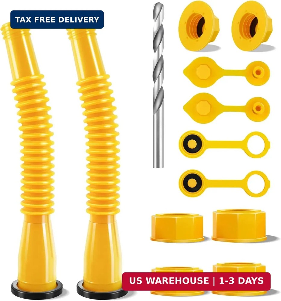 Gas Can Spout Replacement, Anti-Spill Gas Can Nozzle Replacement, 2-Kit Upgraded