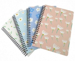4 Pack A5 Spiral Notebook Journal,Wirebound 210 x 145millimeters, multicolor
