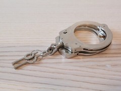 Chrome HandCuffs Silver Law Enforcement Security Heavy Duty Cuffs Keys Pro Grade