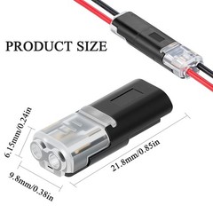 25-200PCS Double Wire Plug in Connector w/ Locking Buckle for Emergency Repairs
