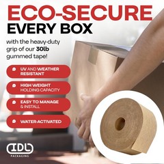 IDL Packaging 2.75 x 450′ Water-Activated (Gummed) Tape (Pack of 8 Rolls) – Stro