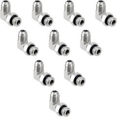 10 Pack 90 Degree Elbow Hydraulic Hose Fittings: 1/2″ JIC 37° Male x #8 SAE/ORB