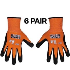 (6 Pairs) Klein Tool XL Cut Resistant Knit Dipped Gloves 605821