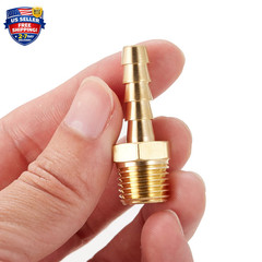 Brass Hose Barb Fittings,1/4″ Barb X 1/4″ NPT Male Air Hose Pipe Fittings,Compre