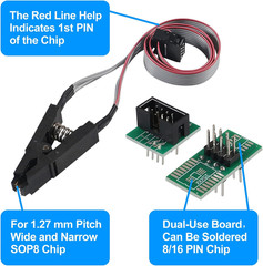 EEPROM BIOS USB Programmer CH341A + SOIC8 Clip + 1.8V Adapter + SOIC8 Ad Hot