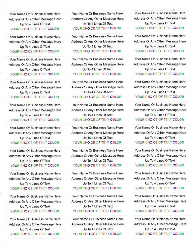 450 Personalized Return/Mailing Address labels – 1″ x 2.625″ – Free USA Shipping
