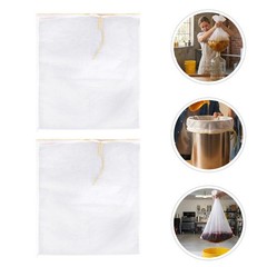 4 Pcs Red Wine Filter Bag Drawstring Brewing Adjustable Nut Milk Strainer