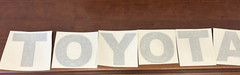 TOYOTA Counterweight Forklift LETTERS KIT DECAL 3. 1/4 X3. 1/4 ” Light Grey