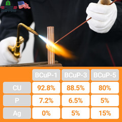 15% Silver Brazing Rods AWS Bcup-5 40 Sticks Silver Solder Phos Copper Brazing A