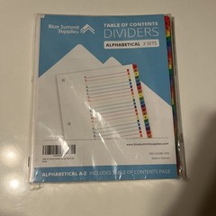 Blue Summit Supplies Alphabet Binder Tab Dividers for 3 Ring Binder/Notebook NEW