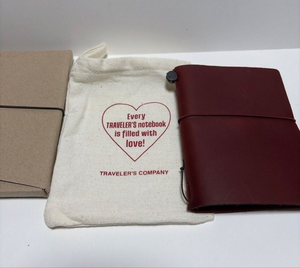 Traveler’s Company LOVE AND TRIP Passport Size Red Leather Limited Notebook