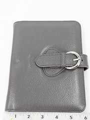 Franklin Covey CO AVA Charcoal Gray Binder Leather 7.5”x6” for Compact Planners