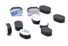 1/2″ x 3/4″ x 1/4″ Peel & Stick Oval Silicone Rubber Feet Audio Repair Pads