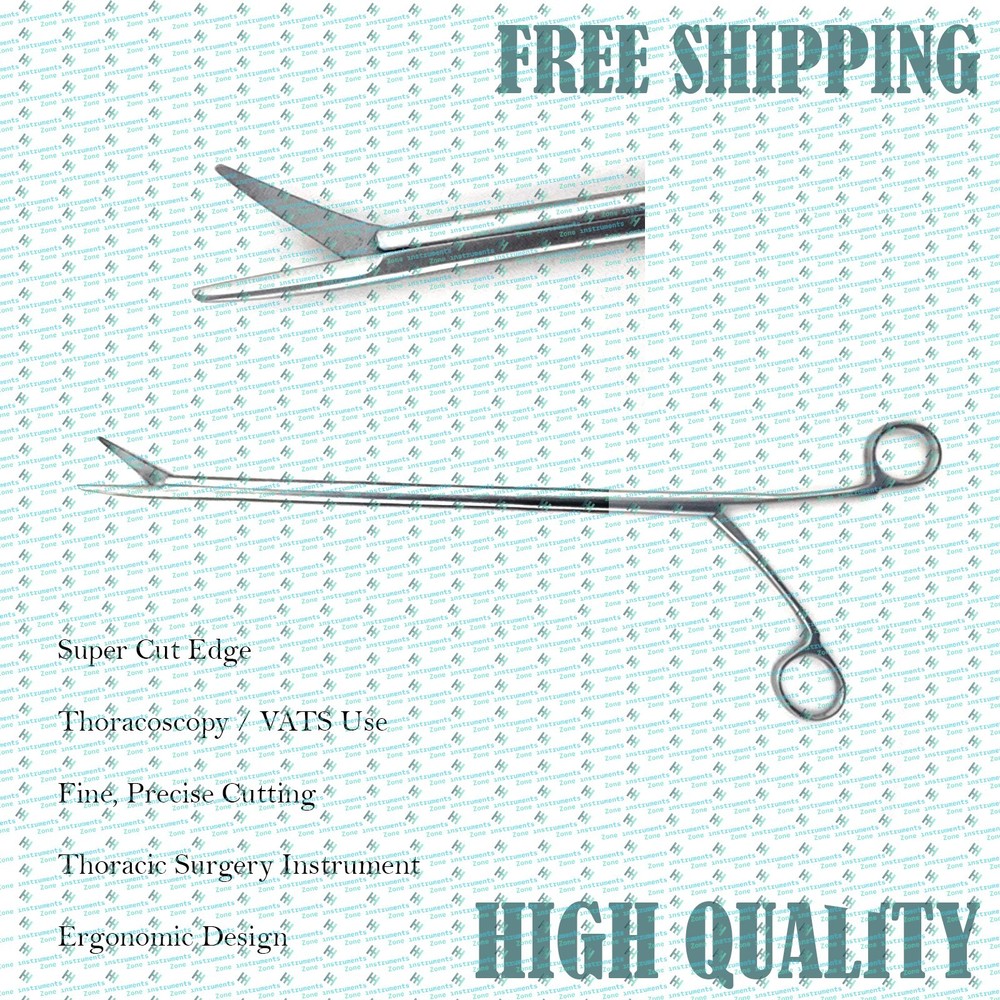 VATS Metzenbaum Super Cut Scissors CURVED , Thoracoscopy Surgical Instrument