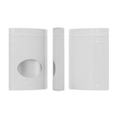 Multi-Use Glossy White Stand-Up Pouch w/ Window in Many QTY (4×6.3″)