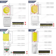 0805 1206 0603 3535 3528 2835 5630 5730 LED SMD Diode White Red Green RGB UV 3V