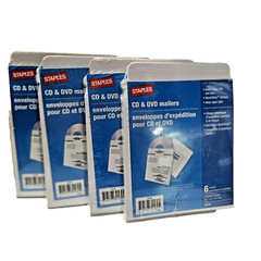 Lot of 4 Staples CD DVD Cardboard Shipping Envelopes Mailers