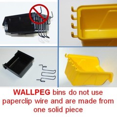 WallPeg Storage Pegboard Bins – Plastic Pegboard Peg Hook Organizer Bin Kit