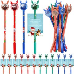 Gueevin 24 Sets Christmas Pens 1 Count (Pack of 24), Blue, Brown, Green, Red