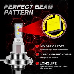 For Toyota Tacoma 1998-2015 2Pcs 6000K H4 LED Headlight Bulbs Hi&Lo Beam Combo