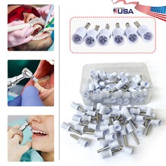 100 Pcs Polishing Cups Dental Rubber Prophy Tooth Polisher Brushes Kit white