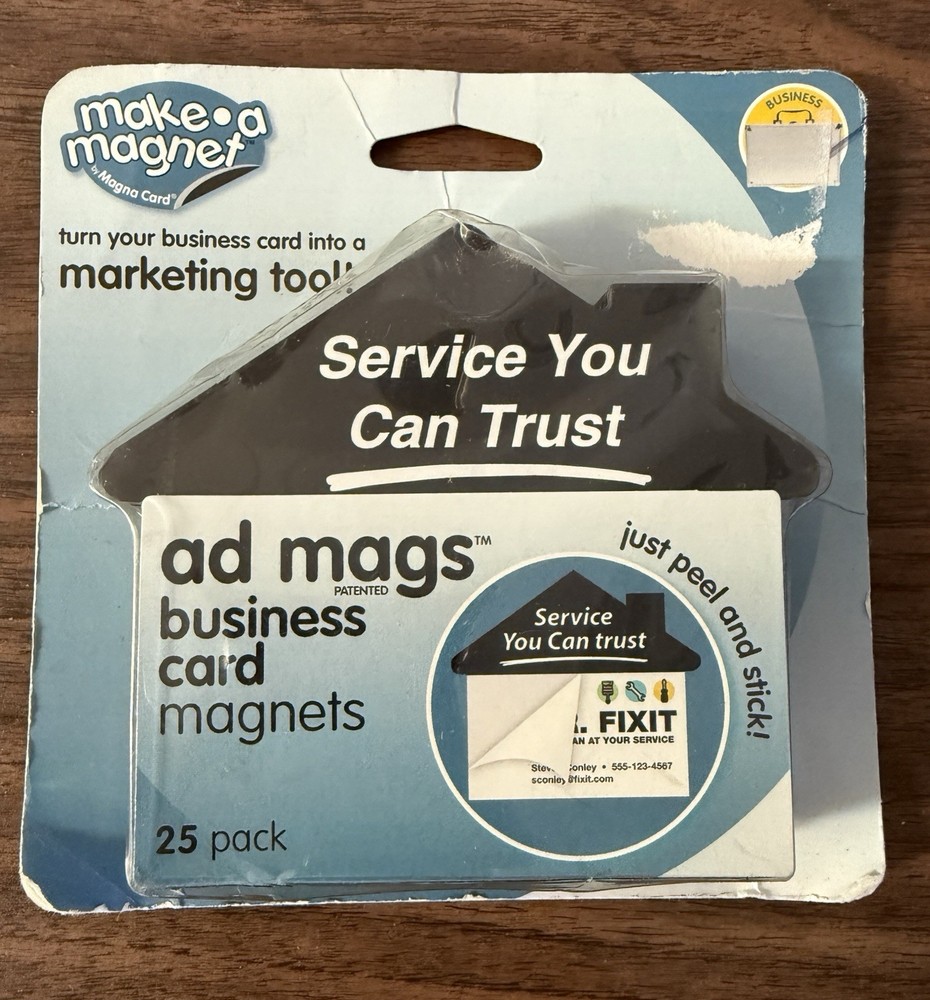 Make a Magnet Self-adhesive Peel-and-Stick Business Card Magnets 25ct USA NOS